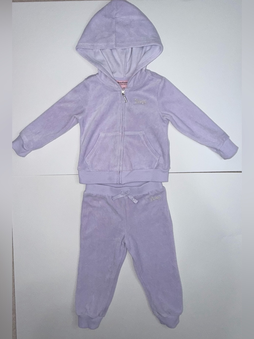 Juicy Couture Velour Tracksuit Set Lilac Baby Girls Size 18M